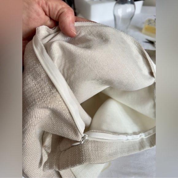 IVORY BEIGE 20x20 LINEN Decorative Accent Pillow Cover 2 Pc Set Modern Farmhouse - Picture 11 of 15